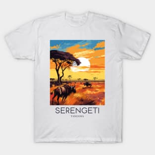 A Pop Art Travel Print of the Serengeti National Park - Tanzania T-Shirt